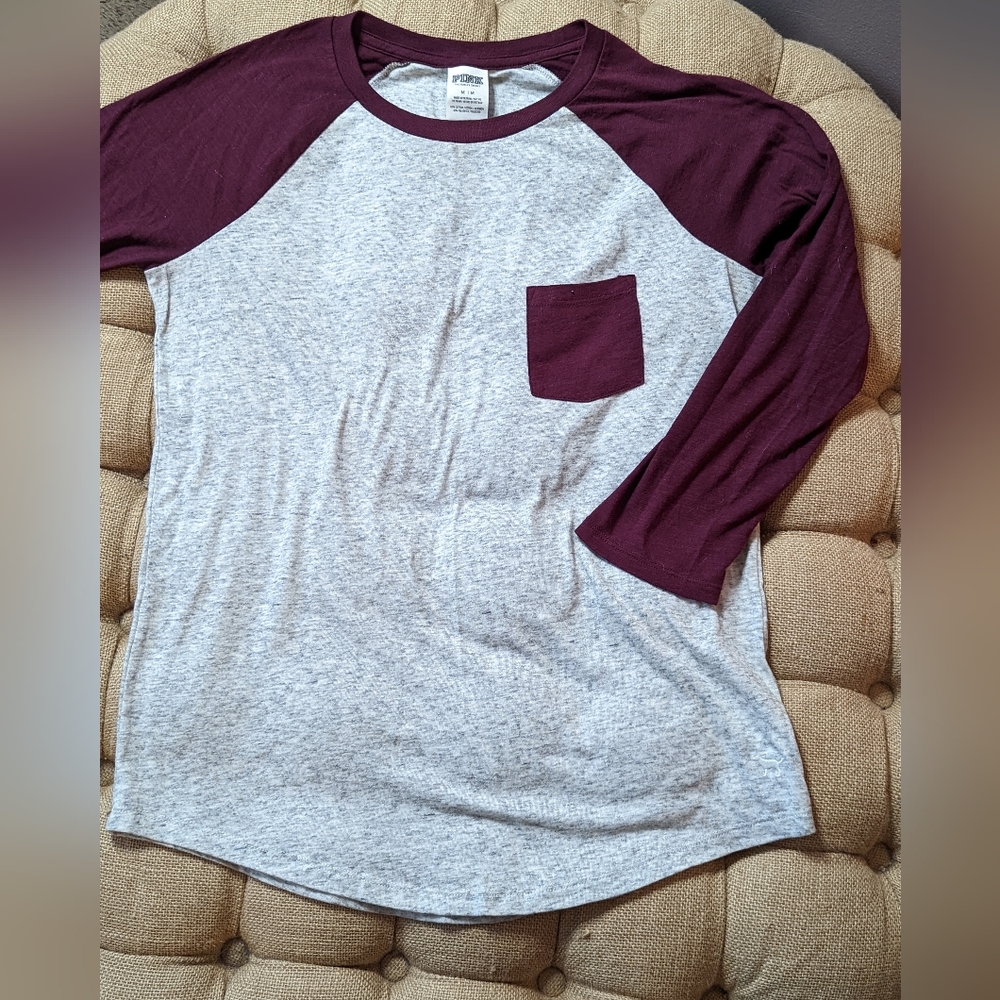 VS PINK Baseball Tee with pocket